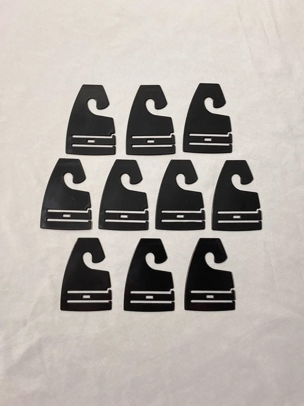 ⭐️ Black Plastic Necktie And Scarf Hangers Set of 10
